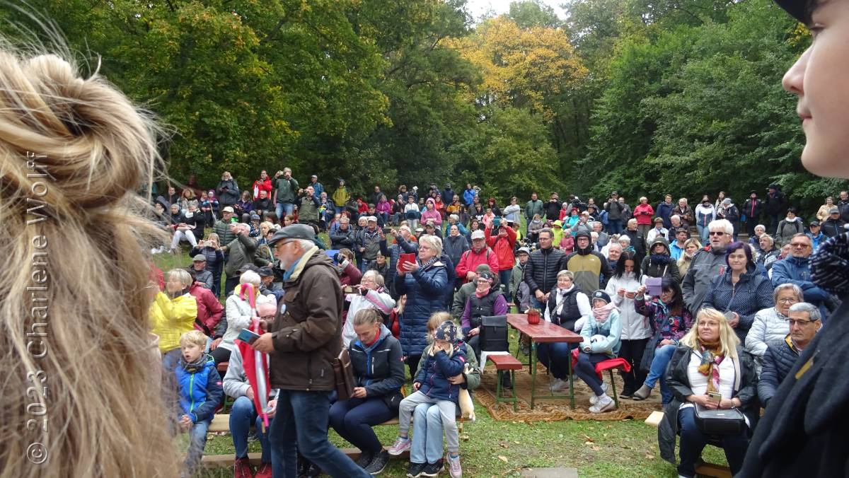 Viele Zuschauer vor dem Regen